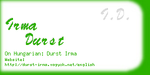 irma durst business card